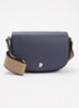 Épure crossbodytas S van kalfsleer - Donkerblauw