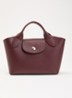 Épure crossbodytas XS van kalfsleer met afneembare schouderriem - Bordeauxrood