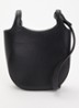 Le Foulonné crossbodytas S van leer - Zwart