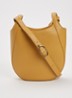 Le Foulonné crossbodytas S van leer - Okergeel