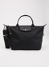 Le Pliage Green handtas M met leren details - Zwart