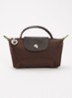 Le Pliage Green handtas met leren details - Donkerbruin