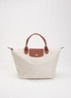 Le Pliage handtas M met leren details - Creme