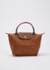 Le Pliage handtas S met leren details - Cognac