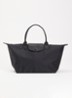 Le Pliage One schoudertas L met leren details - Zwart