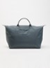 Le Pliage One reistas L met leren details - Staalblauw