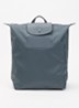 Le Pliage One rugzak M met leren details - Staalblauw