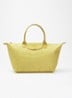 Le Pliage One schoudertas L met leren details - Lindegroen