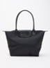 Le pliage One schoudertas M met details van leer - Zwart