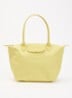 Le pliage One schoudertas M met details van leer - Lindegroen