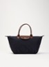 Le Pliage Original schoudertas L met leren details - Zwart