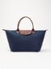Le Pliage Original handtas L met leren details - Donkerblauw