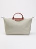 Le Pliage reistas L met leren details - Grijs