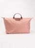 Le Pliage reistas XL met leren details - Oudroze