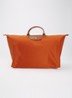 Le Pliage reistas XL met leren details - Roodbruin