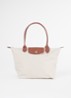 Le Pliage schoudertas M met leren details - Creme