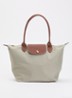 Le Pliage schoudertas M met leren details - Grijs