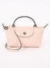 Le Pliage Xtra handtas XS van leer met afneembare schouderriem - Lichtroze