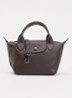 Le Pliage Xtra handtas XS van leer - Donkerbruin