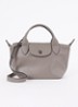 Le Pliage Xtra XS handtas van leer - Donkergrijs