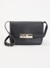 Le Smart crossbodytas S van leer - Zwart