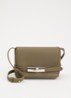 Le Smart crossbodytas S van leer - Olijfgroen