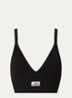 Posey ribgebreide bralette met logo - Zwart