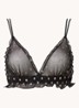 Reggipetto bralette van mesh met stippen  - Zwart