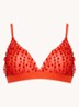 Reggipetto bralette van mesh met stippen  - Steenrood