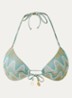 Molded voorgevormde triangel bikinitop met lurex - Turquoise