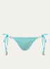 Ring bikinislip met print en lurex - Aquablauw