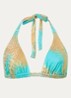Triangel bikinitop met panterprint - Turquoise