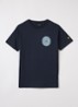 Borders T-shirt met front- en backprint - Donkerblauw