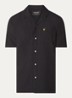 Crinkle Resort regular fit overhemd met borstzak - Zwart