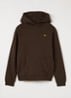 Hoodie met logoborduring - Donkerbruin