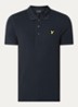 Slim fit polo van piqué katoen met logo - Donkerblauw