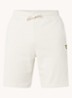 Straight fit korte joggingbroek van  katoen met logo  - Creme
