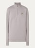 Sweater met halve rits en logoborduring - Grijs