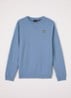 Sweater met logoborduring - Staalblauw