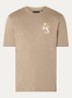 T-shirt met logo- en backprint - Beige