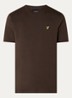 T-shirt met logoborduring - Bruin