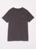 T-shirt met logoborduring - Antraciet