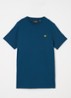 T-shirt met logoborduring - Donkerblauw