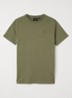 T-shirt met logoborduring - Mosgroen