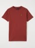 T-shirt met logoborduring - Steenrood