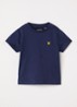 T-shirt met logoborduring - Donkerblauw