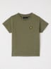 T-shirt met logoborduring - Legergroen