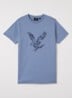 T-shirt met logoprint - Staalblauw