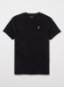 T-shirt van badstof met logoborduring - Donkerblauw