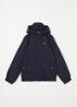Windjack met capuchon en logoborduring - Donkerblauw